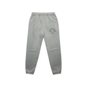 Darebin Falcons grey fleece relax tracksuit pants with Falcons circular logo on left leg