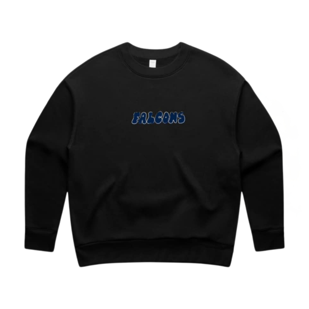 Darebin Falcons limited edition graphic crew neck in black, designed by player Carina